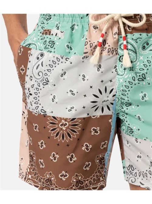 swim short with cord coulisse MC2 SAINT BARTH | CAPRESE-01230H1153 BANDANA ROUND PATCH